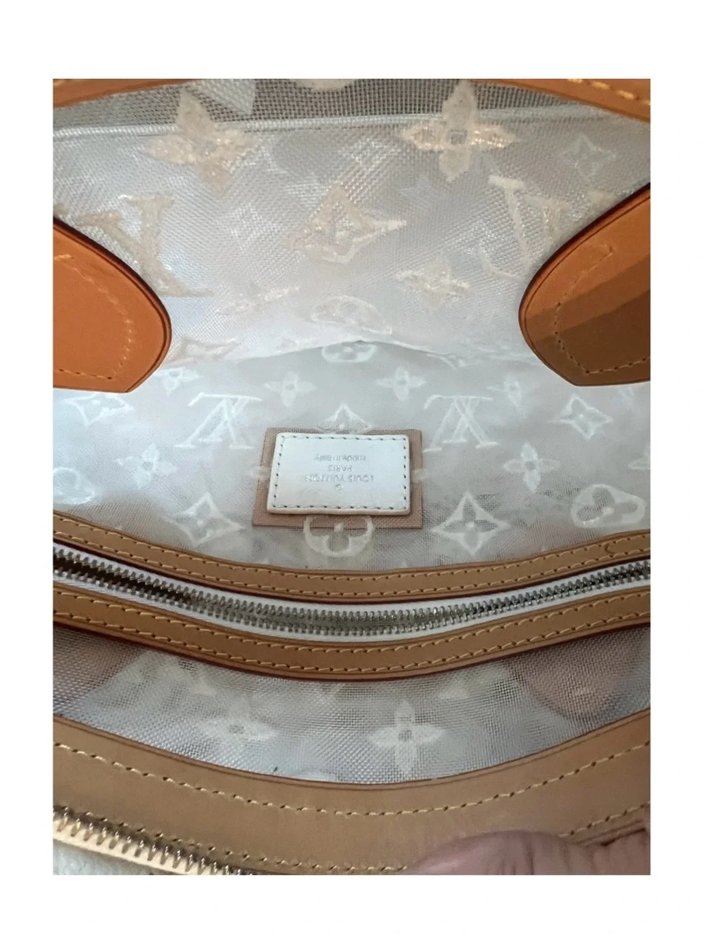 Louis Vuitton Beige and White Monogram Satchel